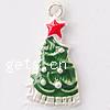 Pendentifs de Noël en alliage de zinc, arbre de noël, Placage, émail, plus de couleurs à choisir Environ 2mm, Vendu par PC