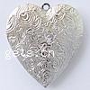 Brass Locket Pendants, Heart, plated Approx 2.5mm, Inner Approx 