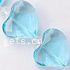 Imitation de perles en cristal CRYSTALLIZED™ , coeur, facettes, aigue-marine Environ 1mm .5 pouce Vendu par brin