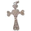 Zinc Alloy Cross Pendants, plated, with rhinestone cadmium free 