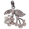 Zinc Alloy Flower Pendants, with rhinestone cadmium free 