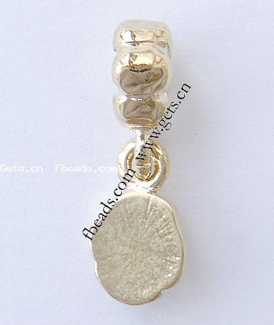 Zink Legierung Europa Anhänger, Zinklegierung, Blume, plattiert, ohne troll & mit Strass, keine, 24x8.5x4mm, Bohrung:ca. 4.5mm, verkauft von PC