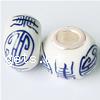 Brass Core European Porcelain Beads, porcelaine, avec laiton, rondelle, impression, sans filetage, blanc Environ 5mm Vendu par sac