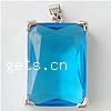 Pendentifs en laiton zircon cubique (CZ), rectangle, facettes, plus de couleurs à choisir Environ 4mm, Vendu par PC