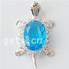 Pendentifs en laiton zircon cubique (CZ), tortue, facettes, plus de couleurs à choisir Environ 3.5mm, Vendu par PC