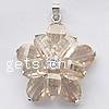 Pendentifs en laiton zircon cubique (CZ), fleur, facettes Environ 4.5mm, Vendu par PC