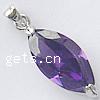 Pendentifs en laiton zircon cubique (CZ), oeil de cheval, facettes, plus de couleurs à choisir Environ 5mm, Vendu par PC