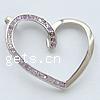 Cubic Zirconia Brass Pendants, Heart, faceted Approx 3mm 