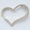 Cubic Zirconia Brass Pendants, Heart, faceted Approx 