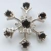 Cubic Zirconia Brass Pendants, Flower, faceted Approx 3.5mm 