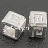 Zinklegierung European Perlen, Würfel, plattiert, ohne troll, keine, 6x6x6mm, Bohrung:ca. 3mm, 1000PCs/Tasche, verkauft von Tasche