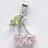 Pendentifs en laiton zircon cubique (CZ), facettes Environ 5mm, Vendu par PC