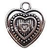 Zinc Alloy Heart Pendants, plated 