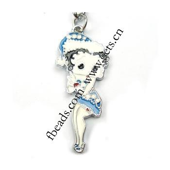 Pendentifs en forme de personnage en alliage de Zinc, fille, Placage, émail, plus de couleurs à choisir, 45x20x2mm, Vendu par PC