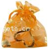 Organza Jewelry Pouches Bags, with heart pattern 