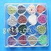 Box Glass Seed Beads, with Plastic Box, Round, mixed colors 