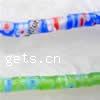 Millefiori Glasperlen, Glas Millefiori, Rohr, keine, 4x6mm, Länge:13.5-14 ZollInch, 100PCs/Strang, verkauft von Strang