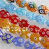 Perles Millefiori tranche verre, chalumeau, ovale, avec tranche de millefiori, plus de couleurs à choisir .5 pouce Vendu par brin