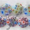 Millefiori Glasperlen, Glas Millefiori, flache Runde, keine, 16mm, Länge:16 ZollInch, 26PCs/Strang, verkauft von Strang