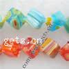 Millefiori Glass Beads, Rhombus Inch 