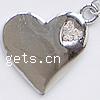 Zinc Alloy Heart Pendants, plated nickel free Approx 4mm 