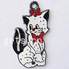 Zinc Alloy Enamel Pendants, Cat Approx 2mm 