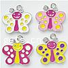 Zinc Alloy Enamel Pendants, Butterfly, plated Approx 2mm 