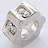 Strass Zink Legierung Europa Perlen, Zinklegierung, Rondell, plattiert, ohne troll & mit Strass, keine, frei von Nickel, Blei & Kadmium, 10x10x5mm, Bohrung:ca. 5.5mm, verkauft von PC