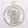 Zinc Alloy Flat Round Pendants, plated nickel, lead & cadmium free Approx 2mm 