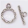 Zinc Alloy Toggle Clasp, Round, textured & single-sided nickel, lead & cadmium free  Approx 2mm 