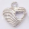 Zinc Alloy Heart Pendants, plated nickel, lead & cadmium free Approx 2mm 