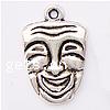 Zinc Alloy Skull Pendants, plated nickel, lead & cadmium free Approx 1.5mm 