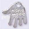 Zinc Alloy main pendentifs, alliage de zinc, Placage, avec le motif de lettre, plus de couleurs à choisir, protéger l'environnement, sans nickel, plomb et cadmium Environ 1mm Vendu par sac