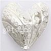 Zinc Alloy Heart Beads, plated, textured cadmium free Approx 2.5mm, Approx 