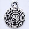 Zinc Alloy Flat Round Pendants, plated nickel, lead & cadmium free Approx 3mm 