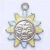 Zinc Alloy Enamel Pendants, Sun, plated nickel, lead & cadmium free Approx 2mm 