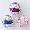 Émail Zinc Alloy European Beads, alliage de zinc, tambour, Placage, Personnalisé & sans filetage & émail & avec strass & grand trou, plus de couleurs à choisir Environ 7mm, Vendu par PC