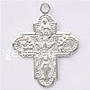 Pendentifs croix en alliage de zinc  , Plaquage normal, plus de couleurs à choisir, sans cadmium Environ 2mm, Environ Vendu par sac