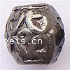 Perles de gros trou en alliage de zinc, tambour, Placage, texturé & grand trou, plus de couleurs à choisir, sans cadmium, 8mm Environ 3mm Vendu par sac