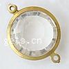 Acrylic Brass Connector, with Acrylic, Flat Round, plated, faceted & 1/1 loop Approx 1mm 