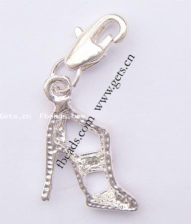 Zink Legierung Emaille Anhänger , Zinklegierung, Messing Karabinerverschluss, Schuhe, plattiert, keine, 10x5x4mm,14x15x3mm, Bohrung:ca. 4x2mm, Länge:31 , verkauft von PC