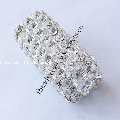 Connecteur en alliage métallique à stras, rectangle, Placage, avec les strass de Moyen-Orient, plus de couleurs à choisir, 30x13x13mm, Trou:Environ 3mm, Vendu par PC