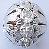 Boule strass Spacer, avec alliage de zinc, Rond, Placage, plus de couleurs à choisir, 15mm Environ 2mm, Vendu par PC