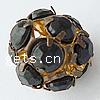 Boule strass Spacer, laiton, Rond, Placage, avec strass & creux, plus de couleurs à choisir, 12mm Environ 1.5mm, Vendu par PC