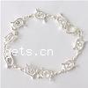 Rhinestone Brass Bracelets, silver color plated, with rhinestone 5mm .5 Inch 