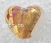 Gold Foil Lampwork Beads, heart 