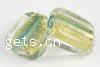 Gold Foil Lampwork Beads, rectangle, translucent 