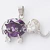 Pendentifs en laiton zircon cubique (CZ), éléphant, facettes Environ 4.2mm, Vendu par PC