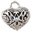 Zinc Alloy Heart Pendants, plated, hollow cadmium free Approx 4mm 