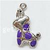 Zinc Alloy Enamel Pendants, Dog, plated nickel, lead & cadmium free 